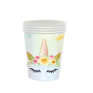 Vaso Estampado De Unicornio x 12 Und