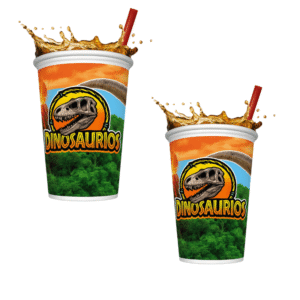 Vaso Estampado Dinosaurio x 12 Und